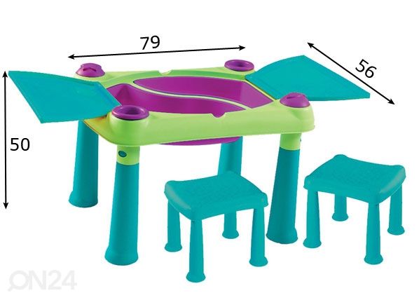Lasten pöytä ja tuolit Keter Creative Play mitat