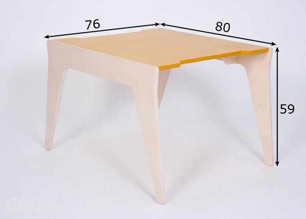 Lasten pöytä suuri Ahoi 76x80xh59 cm mitat
