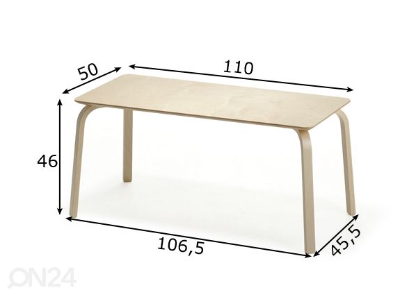 Lasten pöytä TOMMY 1, h46 cm mitat