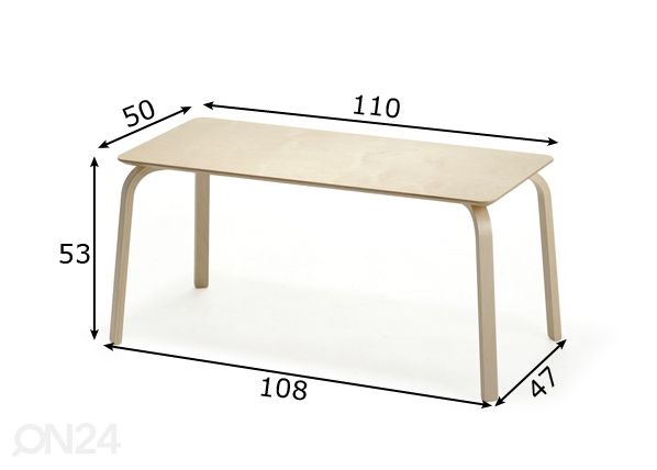 Lasten pöytä TOMMY 2, h53 cm mitat
