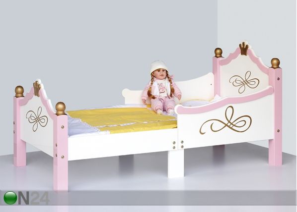 Lasten sänky CINDERELLA valkoinen/vaaleanpunainen