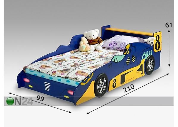 Lasten sänky FORMULA+patja, sininen mitat