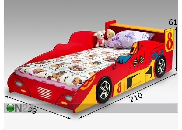 Lasten sänky FORMULA, punainen mitat