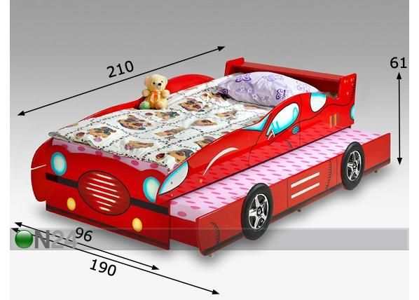 Lasten sänky RALLIAUTO mitat