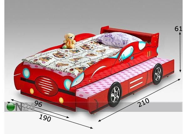 Lasten sänky RALLIAUTO+patjat mitat