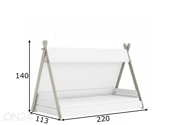 Lasten sänky Totem 90x200 cm mitat