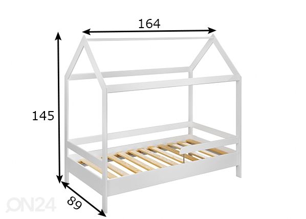 Lasten sänky Tymmi 80x160 cm, valkoinen mitat