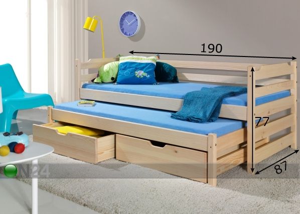 Lasten sänkysarja 2-osainen MARC, mänty 80x180 cm mitat