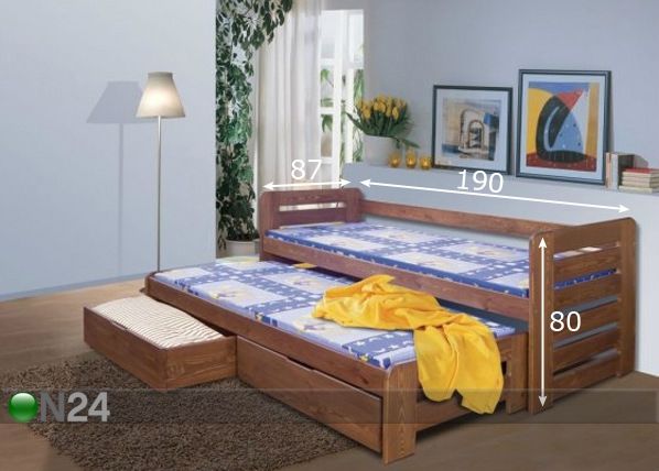 Lasten sänkysarja 2-osainen TOM, mänty 80x180 cm mitat