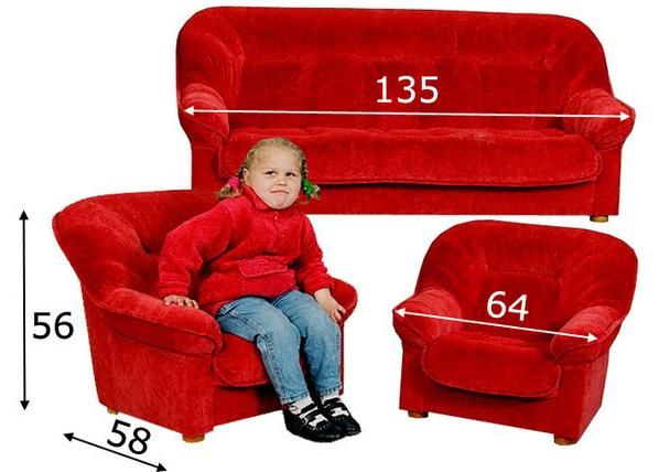 Lasten sohvaryhmä JANIKA mitat