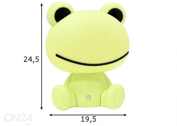Lasten yölamppu Frog LED, vihreä mitat