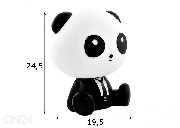 Lasten yölamppu LED Panda, musta/valkoinen mitat