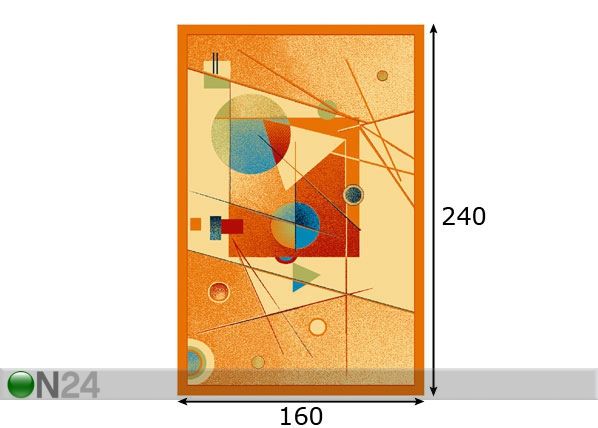 Lastenhuoneen matto FA, oranssi 160x240 cm mitat