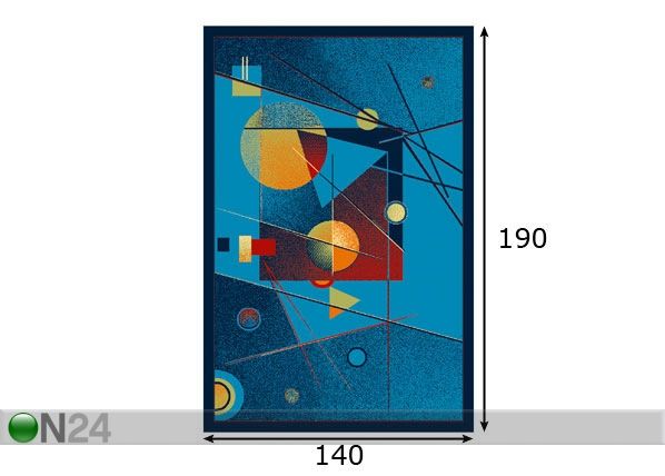 Lastenhuoneen matto FA, sininen 140x190 cm mitat