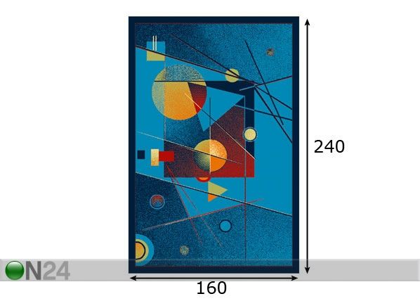 Lastenhuoneen matto FA, sininen 160x240 cm mitat