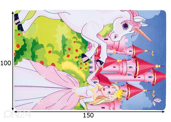 Lastenhuoneen matto Fairy Tale 100x150 cm mitat
