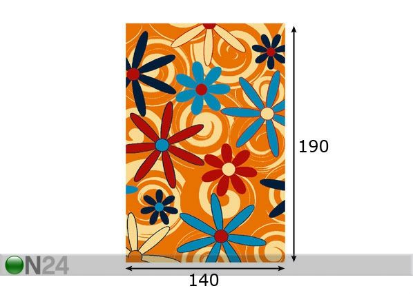 Lastenhuoneen matto FIESTA 140x190 cm mitat