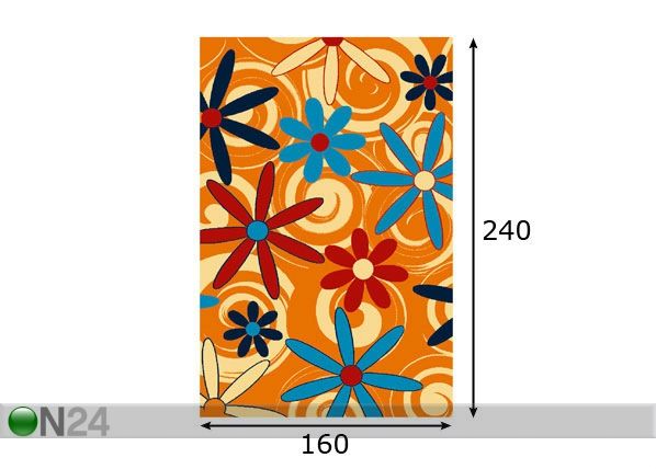 Lastenhuoneen matto FIESTA 160x240 cm mitat