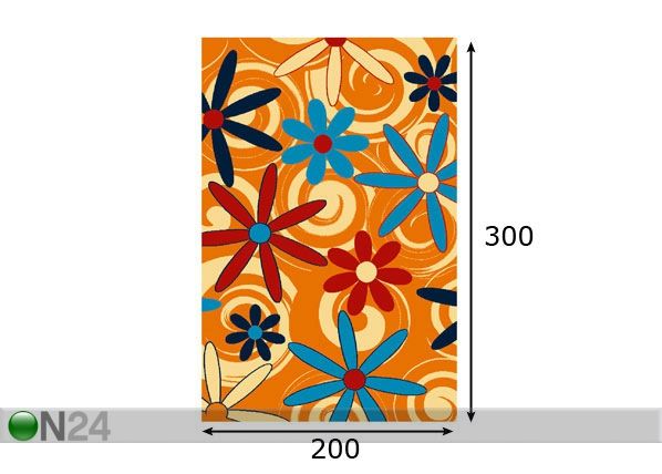 Lastenhuoneen matto FIESTA 200x300 cm mitat