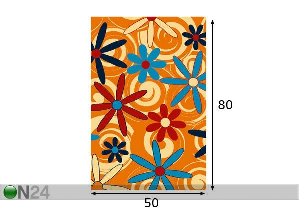 Lastenhuoneen matto FIESTA 50X80 CM mitat