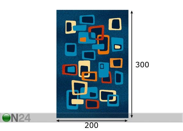 Lastenhuoneen matto FUNKY 200x300 cm mitat