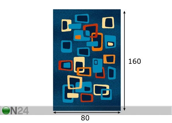 Lastenhuoneen matto FUNKY 80x160 cm mitat