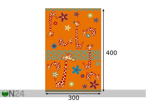Lastenhuoneen matto GIRAFFE 300x400 cm mitat