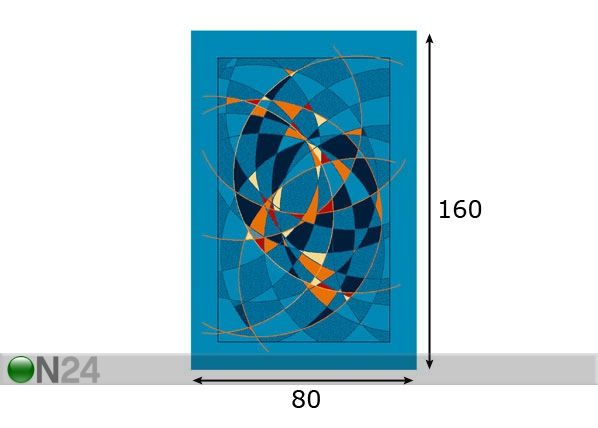 Lastenhuoneen matto GLOSTER 80x160 cm mitat
