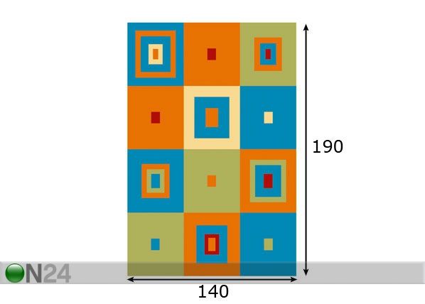 Lastenhuoneen matto PLANT 140x190 cm mitat