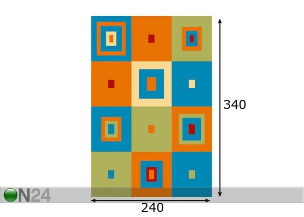 Lastenhuoneen matto PLANT 240x340 cm mitat