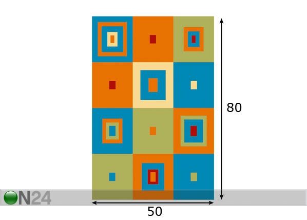 Lastenhuoneen matto PLANT 50x80 cm mitat