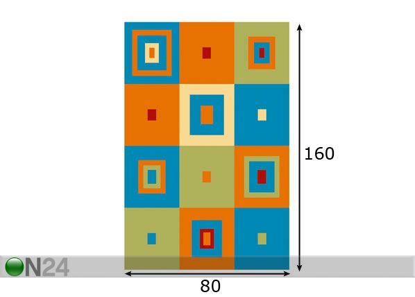 Lastenhuoneen matto PLANT 80x160 cm mitat