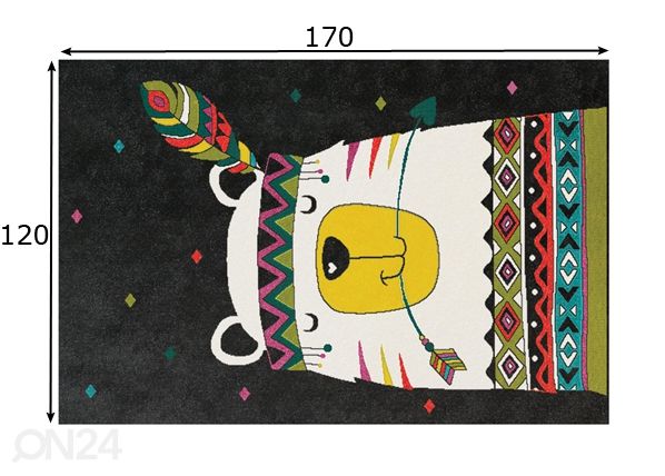 Lastenhuoneen matto Play 48VMM 120x170 cm mitat