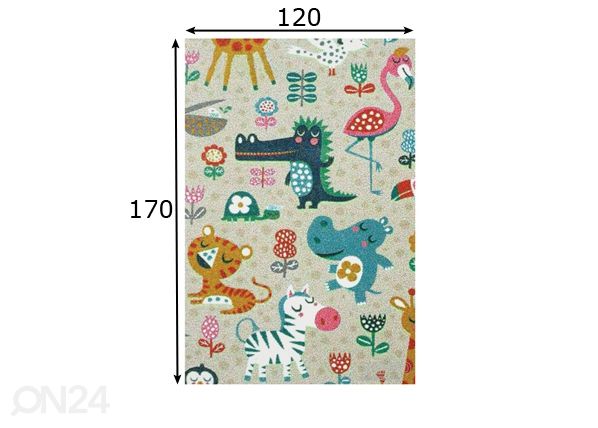 Lastenhuoneen matto Play 67VKV 120x170 cm mitat