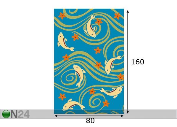 Lastenhuoneen matto TILLAGE 80x160 cm mitat