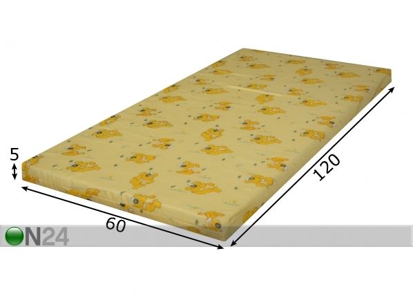 Lastenpatja 60x120x5 cm mitat