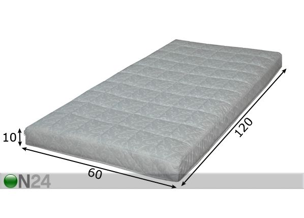 Lastenpatja kookos ja tattari 60x120 cm mitat
