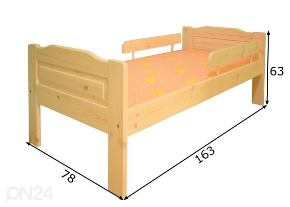 Lastensänky 70x155 cm mitat