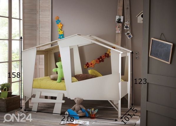 Lastensänky Cabane + patja Inter Bonnel 90x200 cm mitat