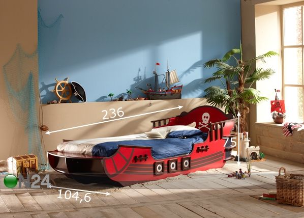 Lastensänky CRAZY SHARK 90x190/200 cm mitat
