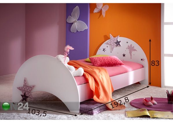 Lastensänky FAIRY 90x190 cm mitat