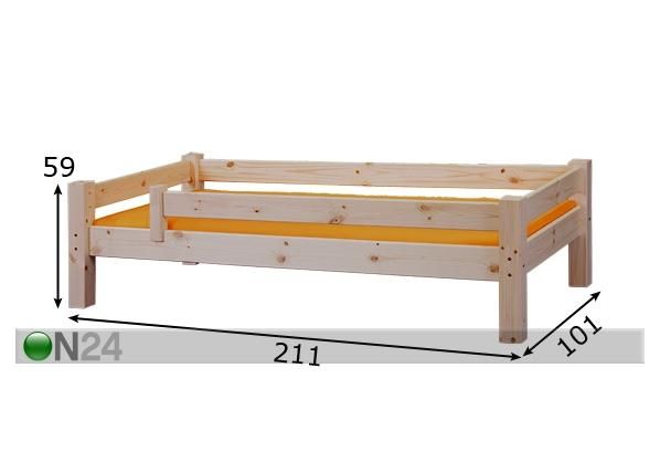 Lastensänky FÖÖNIKS 90x200 cm mitat