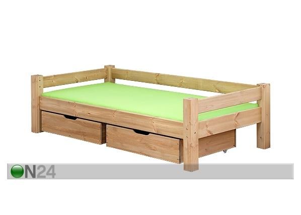 Lastensänky FÖÖNIKS 90x200 cm vuodevaatelaatikolla