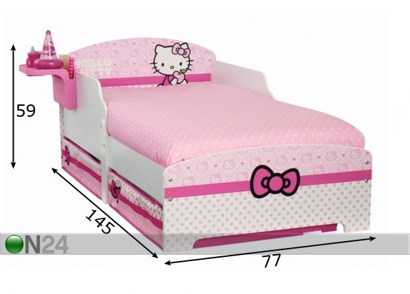 Lastensänky HELLO KITTY 70x140 cm + patja mitat
