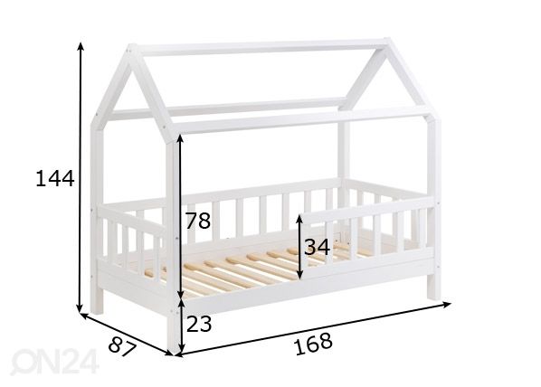 Lastensänky massiivipuuta 80x160 cm mitat