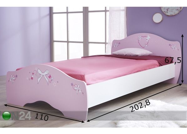 Lastensänky PAPILLON 90x200 cm mitat