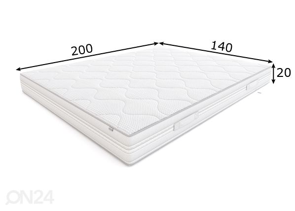 Lateksipatja Hilding Melody Italiano 140x200 cm mitat