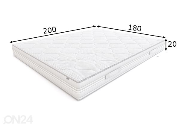 Lateksipatja Hilding Melody Italiano 180x200 cm mitat