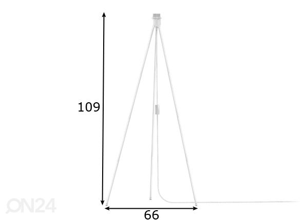 Lattiavalaisimen jalka TRIPOD mitat