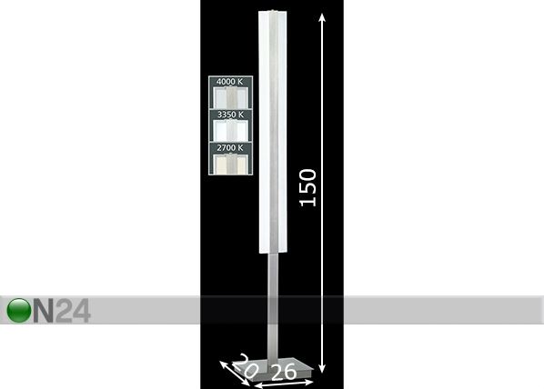 Lattiavalaisin Brest LED mitat